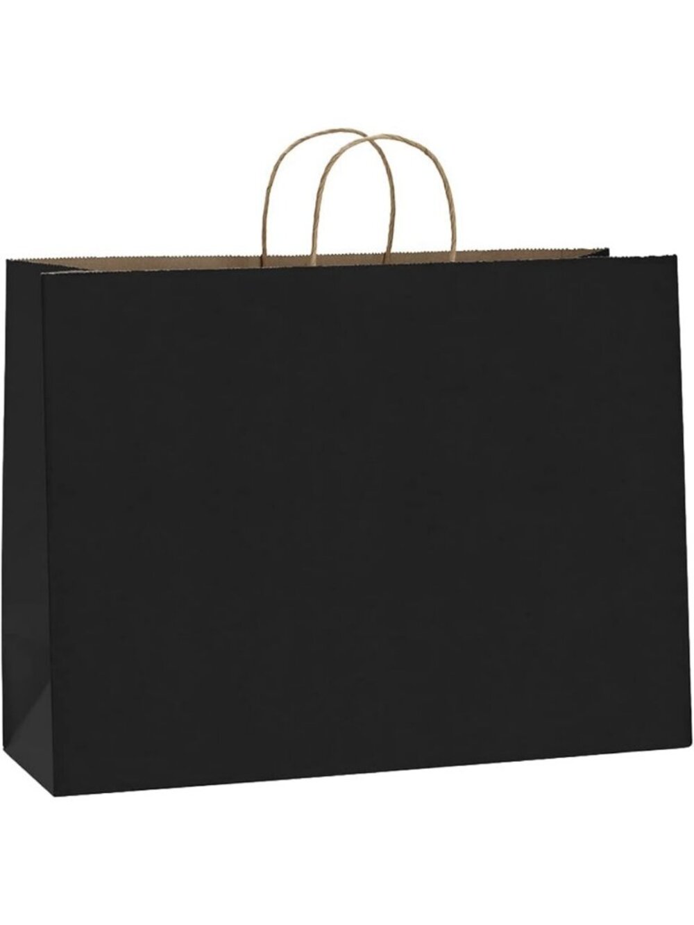 Large Black Paper Bags with Handles - 100 Pack, 16x6x12 Inch, Ideal for Gifts